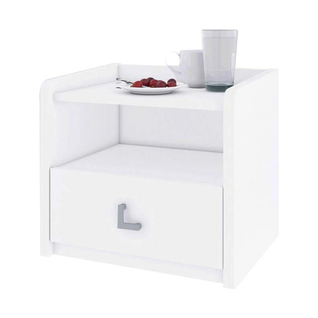 Lit de meuble de rangement ouvert en arche en bois, table de chevet avec boîte à tiroirs