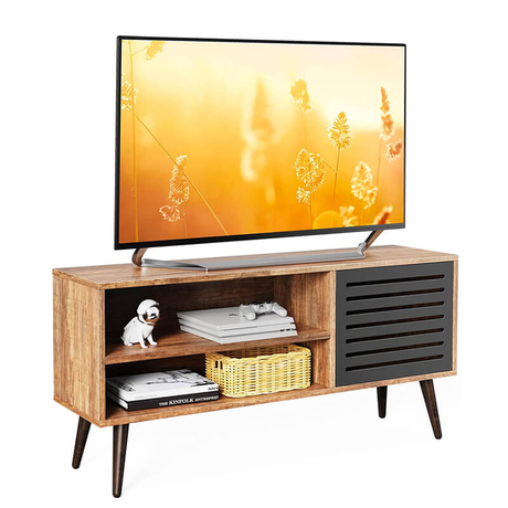 Meuble TV rétro pour TV, table console TV et centre de divertissement meuble TV avec étagère réglable pour salon